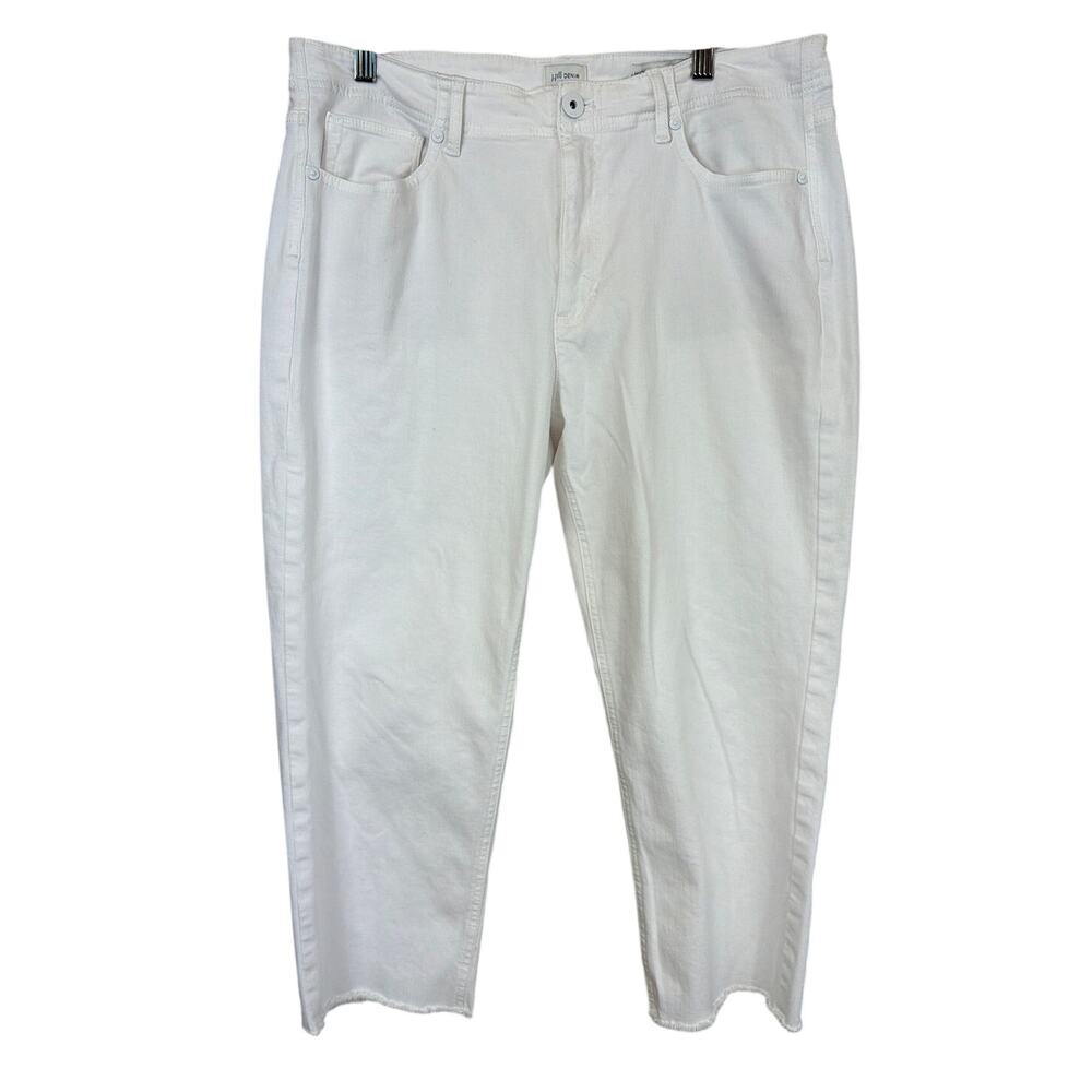 J Jill White Denim High Rise Straight Leg Crop Pants Size 14